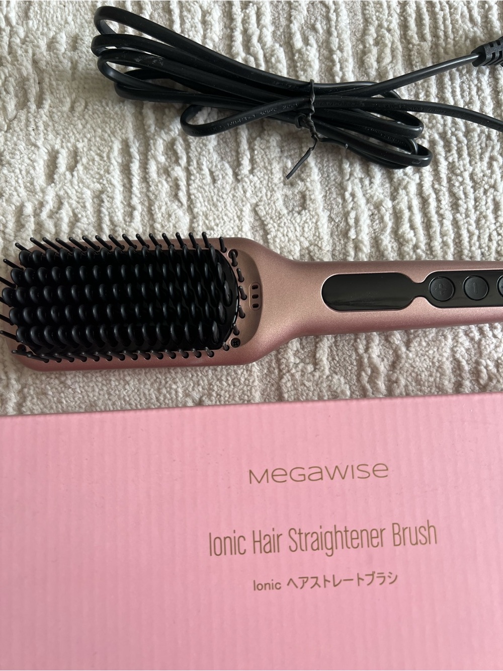 Megawise Ionic Hair Straightener Brush - Rose Gold